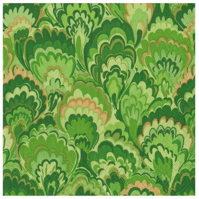 Caspari Marbled Ceramica Green Paper Napkins