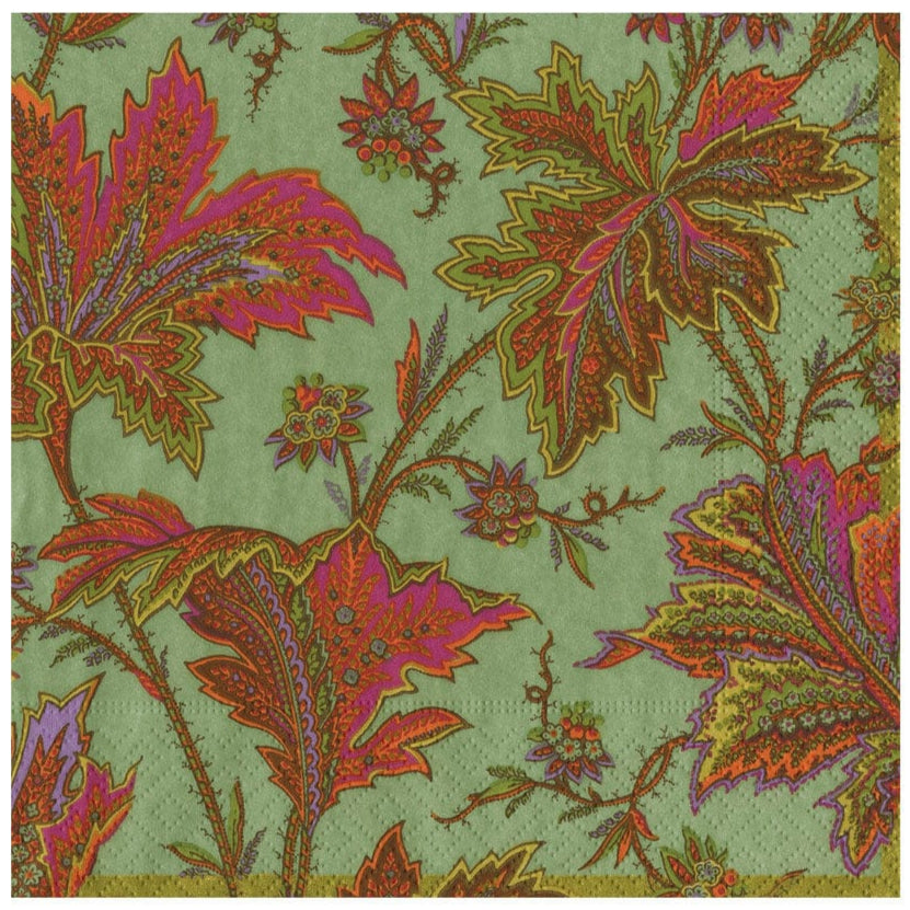 Caspari Paisley Leaves Paper Napkins