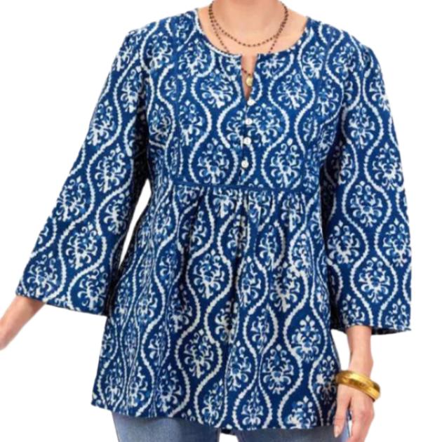 RockFlowerPaper Sara Indigo Bohemian Tunic