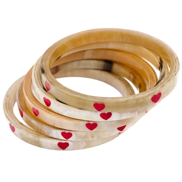 Sunshine Tienda Red Heart Bangle Stack - 5 pc.