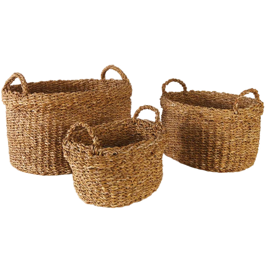 Napa Oval Seagrass Baskets - 15" to 22"