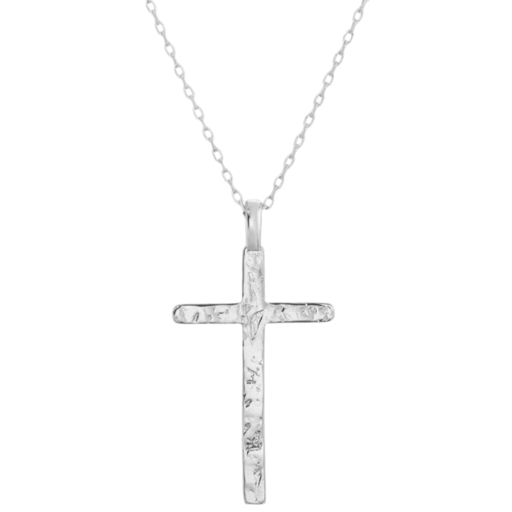 Splendid Iris Gilded Cross Necklace