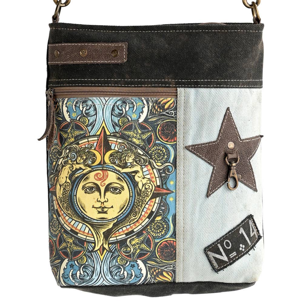Clea Ray Canvas Mermaid & Sun Crossbody Bag