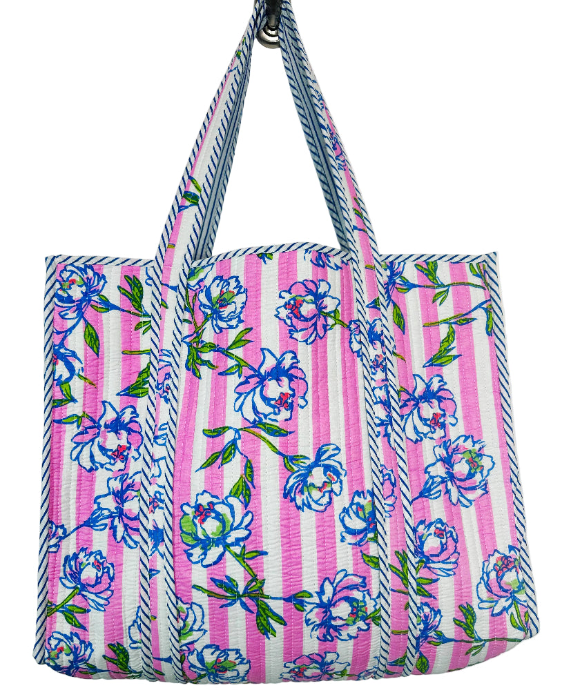 Folklore Couture Quilted Cotton Totes - 17.5" x 17.5"