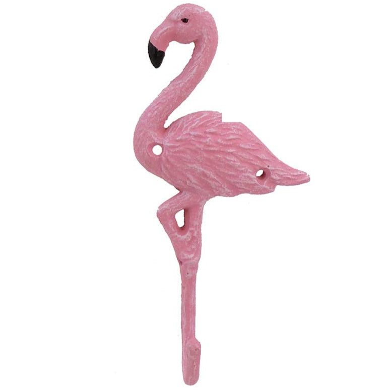 CB Home Cast Iron Standing Flamingo Wall Hook - 8"
