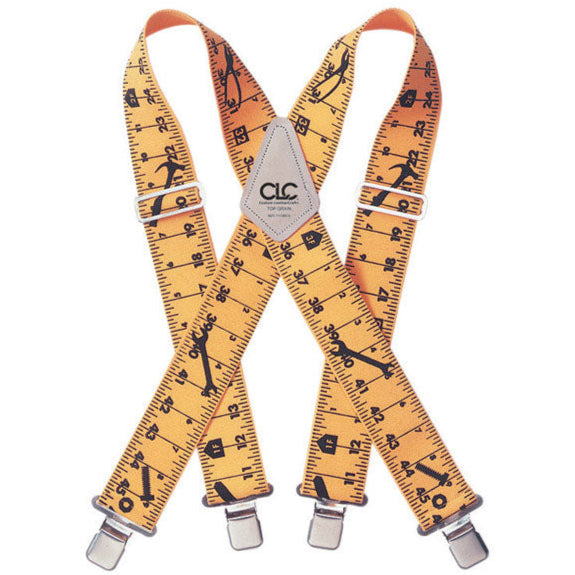 CLC Ruler-Patterned Nylon Yellow Suspenders