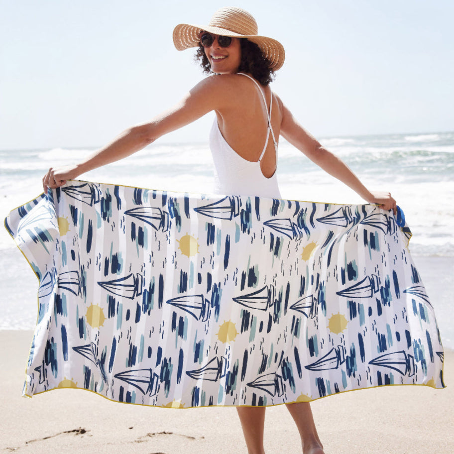 Rock Flower Paper Reversible Eco Beach Towels - 30" x 70"