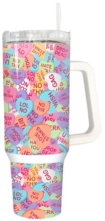 Insulated Stainless Steel Conversation Hearts Tumbler - 40 oz.