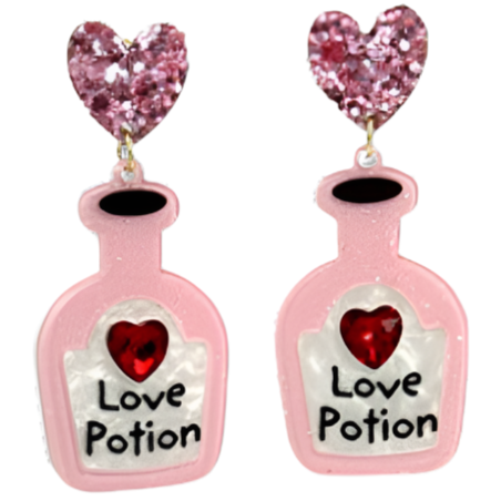 Posh Jewelry Co. Acrylic & Rhinestone "Love Potion" Earrings