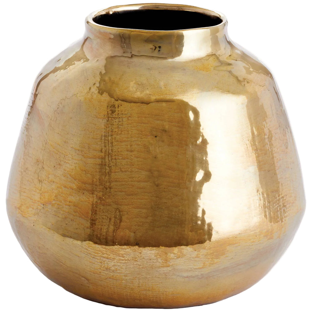 Napa Gold-Toned Gilda Hammered Metal Vase - 7.5"