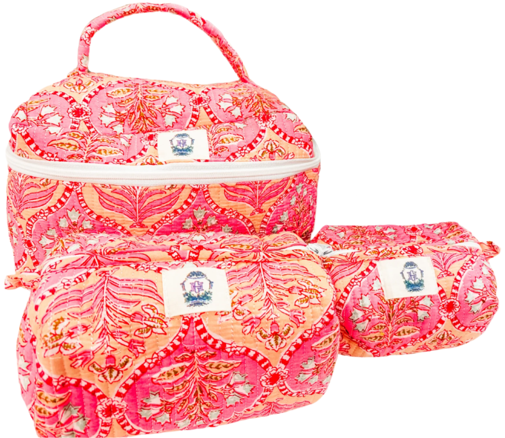 Heart of Grace Quilted Cosmetic Bags Set - 3 pc.