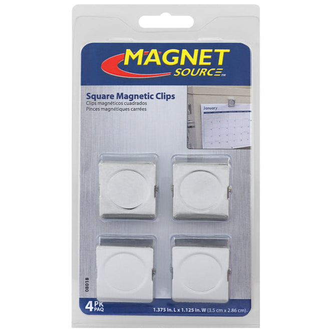 Magnet Source 1.375" Square Magnetic Clips - 4 pc.