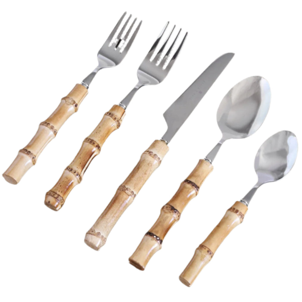 Beatriz Ball Vida Faux Bamboo Stainless Steel Flatware Set - 5 pc.