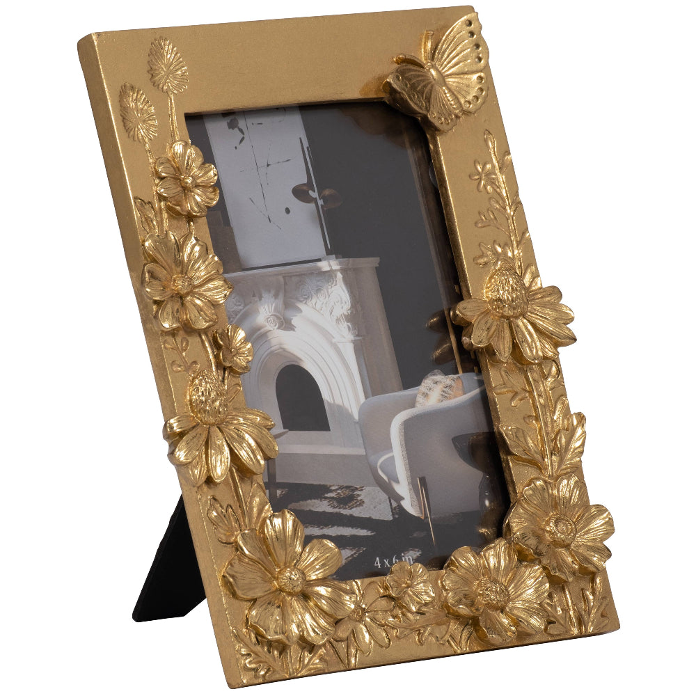 Sagebrook Gold-Toned Resin Springtime Photo Frame - 4" x 6"