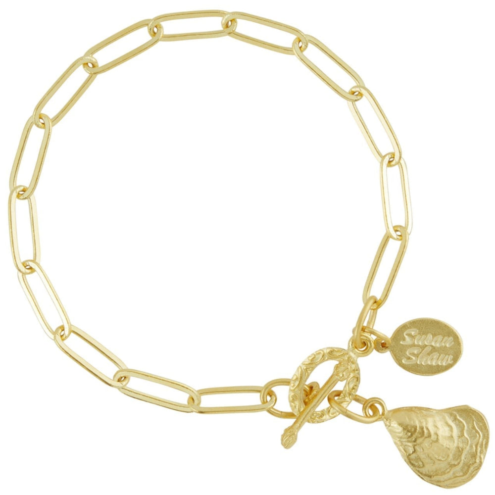 Susan Shaw Gold Oyster Paperclip Bracelet