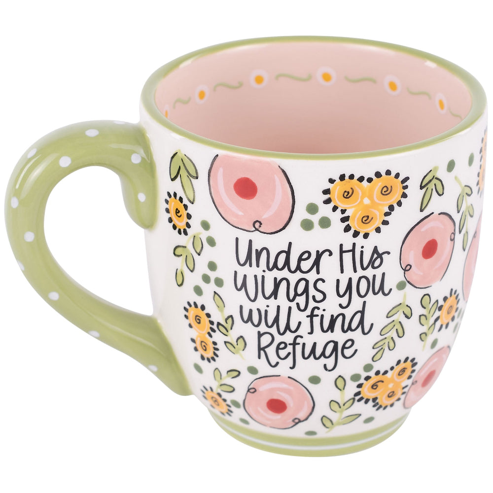 Glory Haus Ceramic "Under His Wings / Find Refuge" Mug - 16 oz.