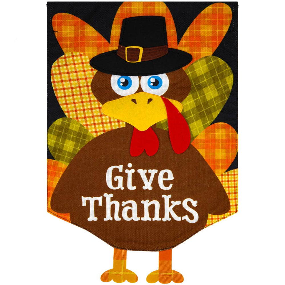Briarwood "Give Thanks" Turkey Garden Flag - 12.5" x 18"