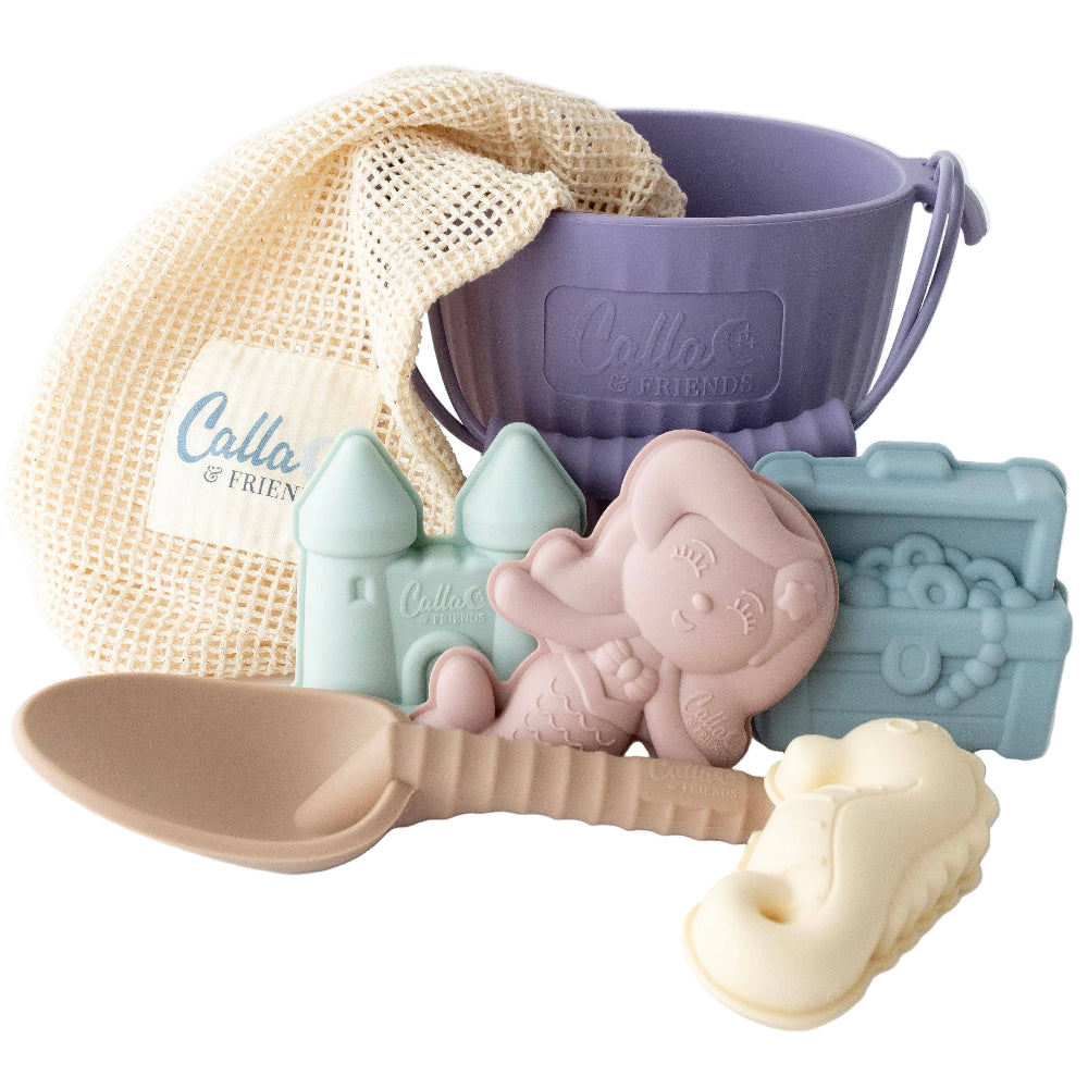 Calla & Friends Silicone Sand Pail & Beach Toys Sets - 6 pc.