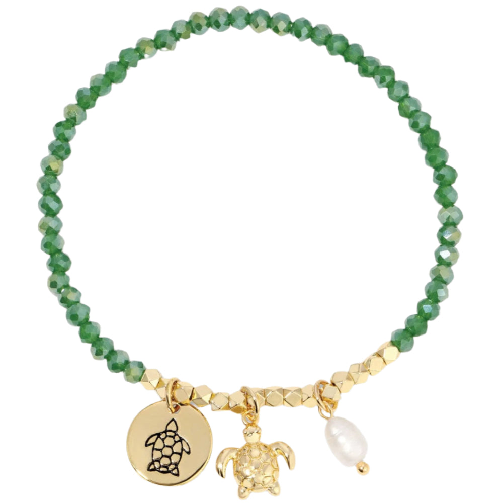 Splendid Iris Stretchable Crystal Sea Turtle Bracelet