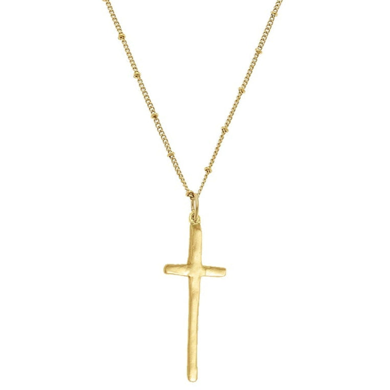 Susan Shaw Gold Dainty Tall Cross Necklace