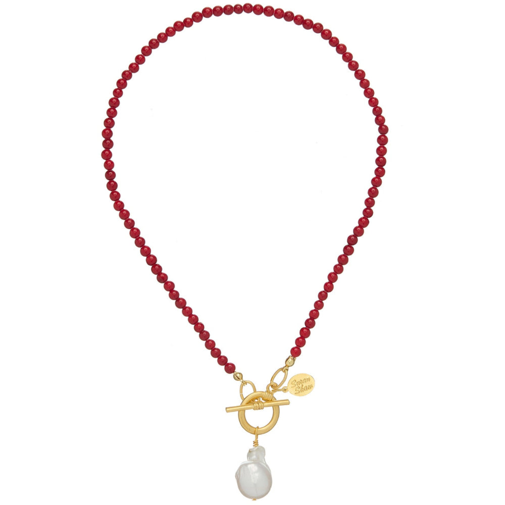 Susan Shaw Katie Gold Beaded & Pearl Necklace