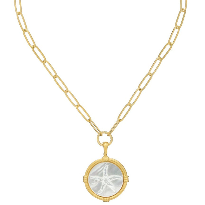 Susan Shaw Gold Ida Starfish Pendant Paperclip Necklace