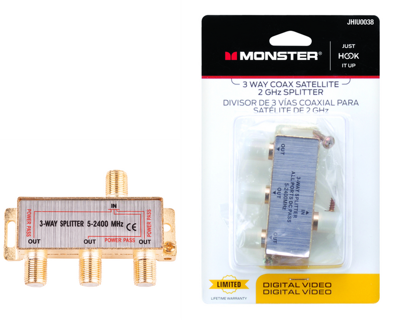 Monster Coax Splitter 3-Way - 2 GHz, 75-ohms