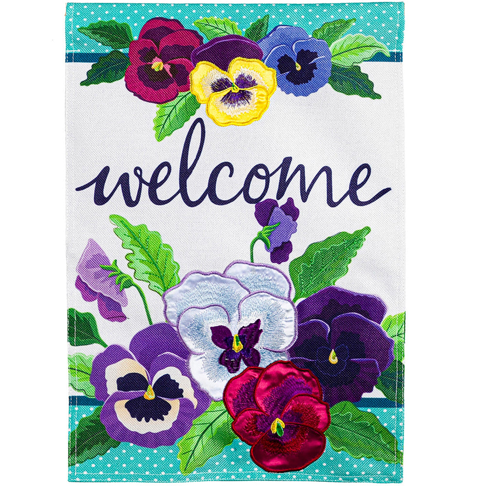 Evergreen "Welcome" Themed House Flags - 28" x 44"