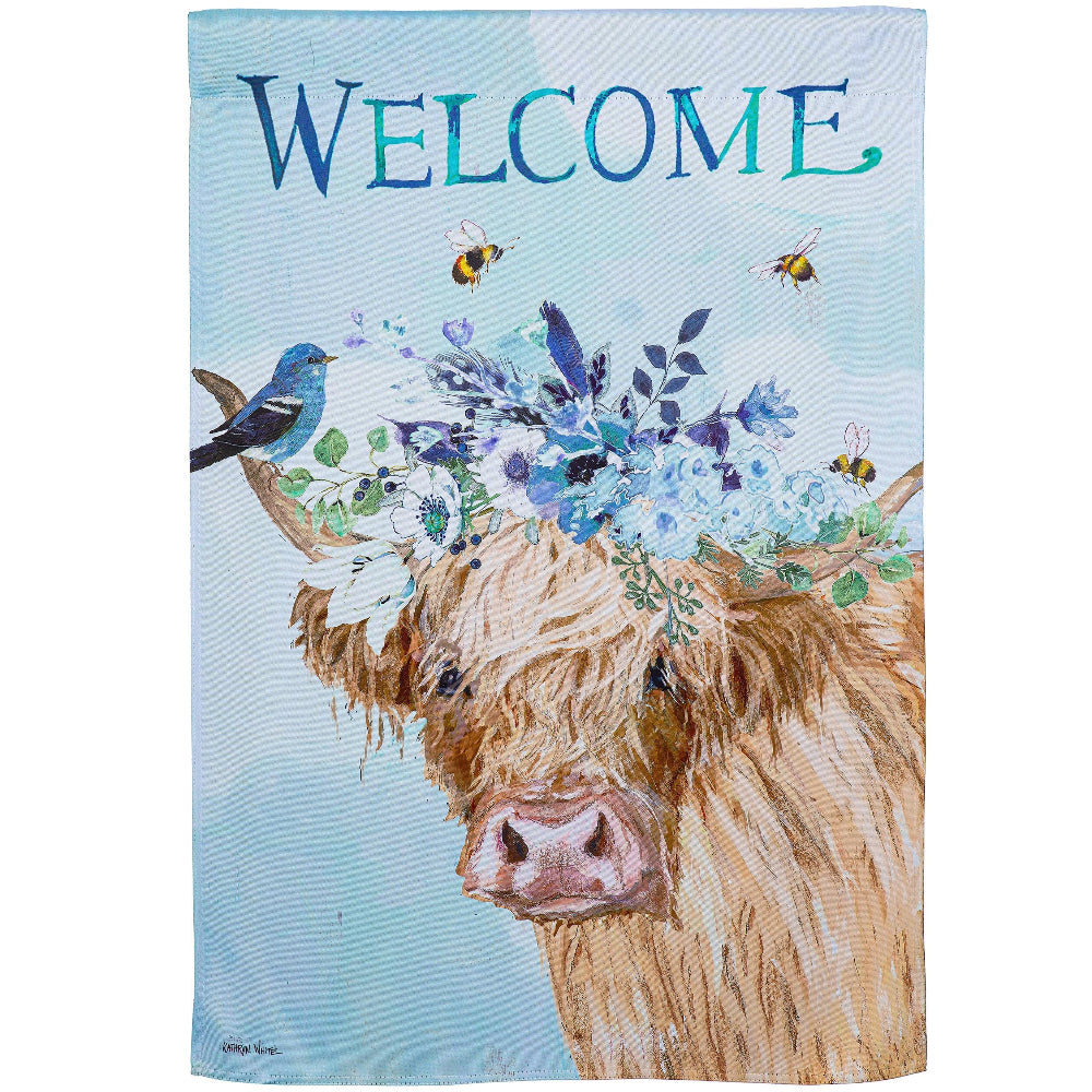 Evergreen "Welcome" Themed House Flags - 28" x 44"