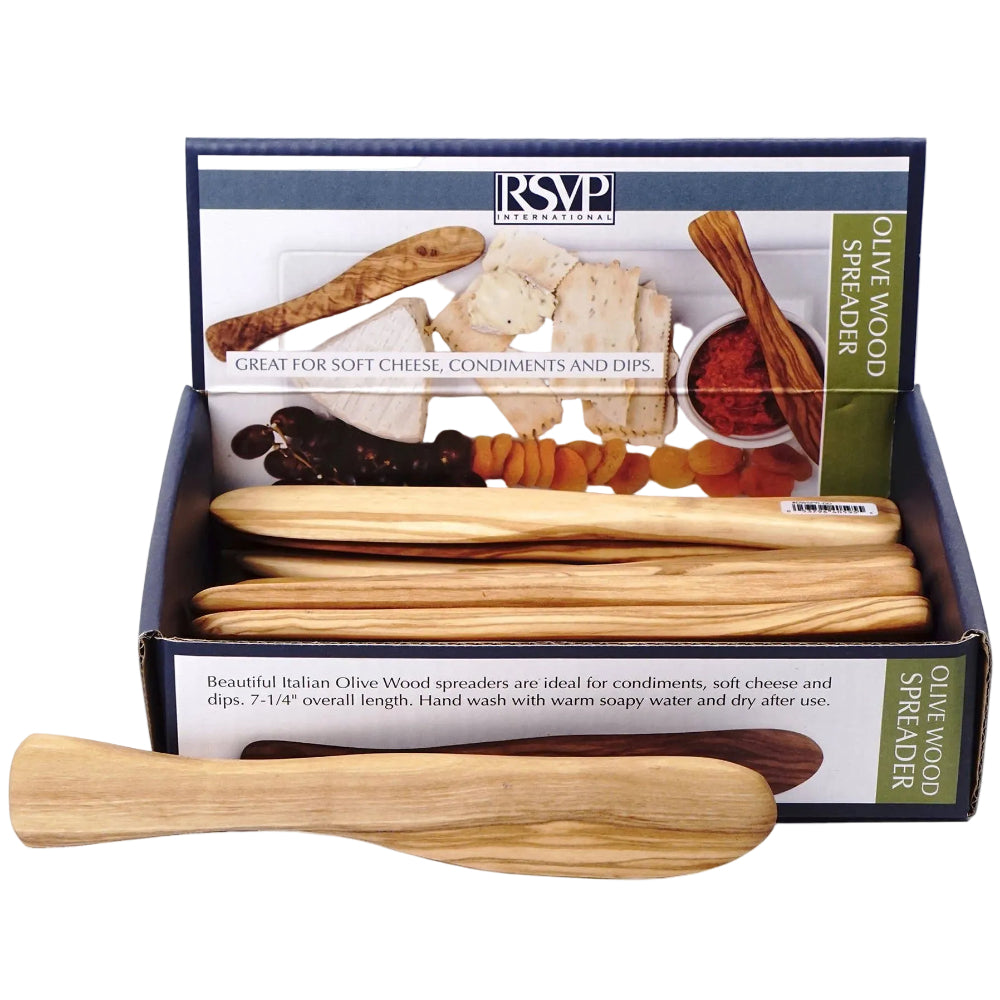 RSVP Olivewood Condiment Spreading Knife - 7.25"