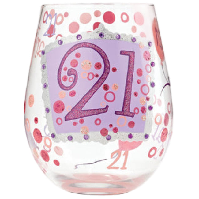 Lolita Hand-Painted Stemless Wine Glasses - 20 oz.