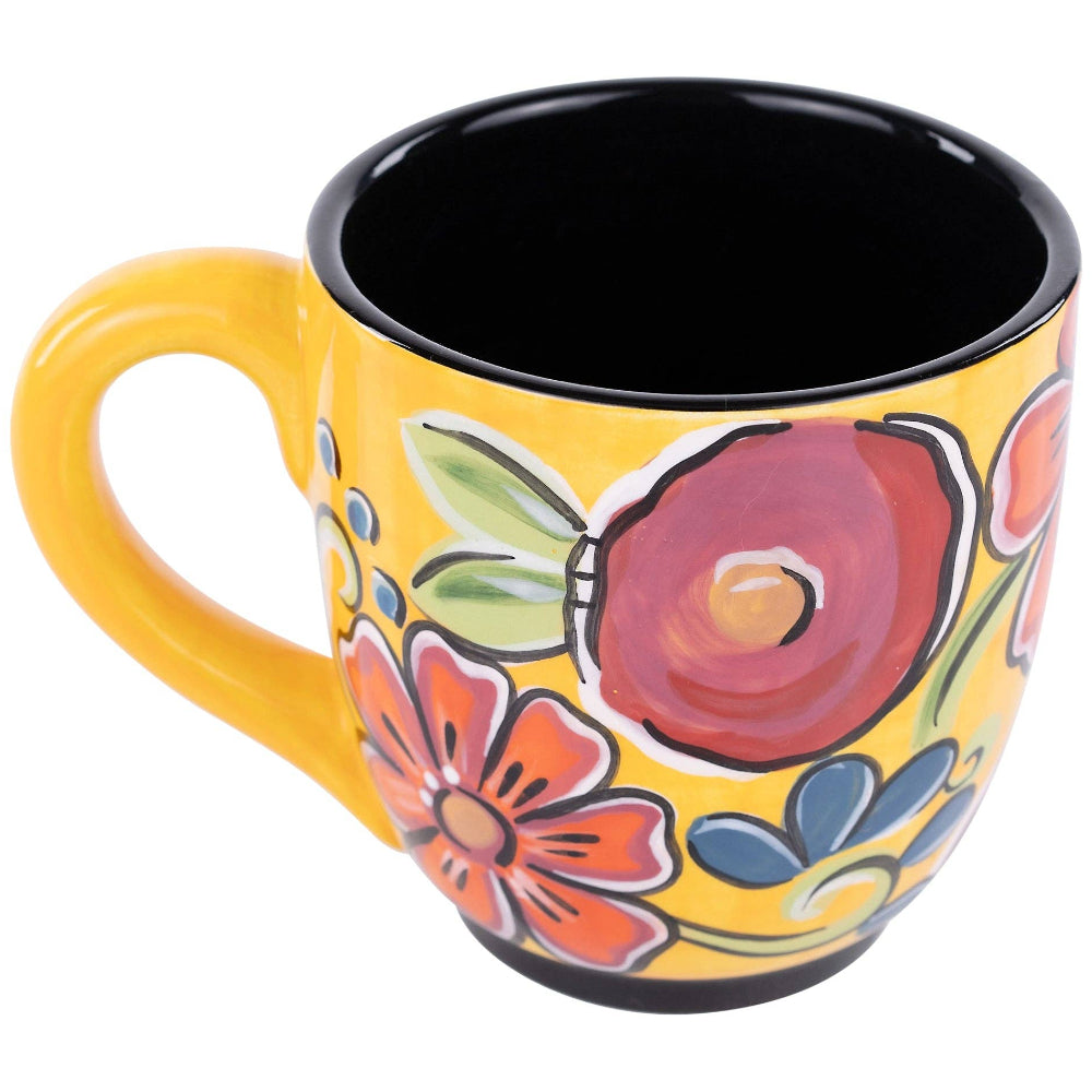 Glory Haus Ceramic Yellow Floral Mug - 16 oz.