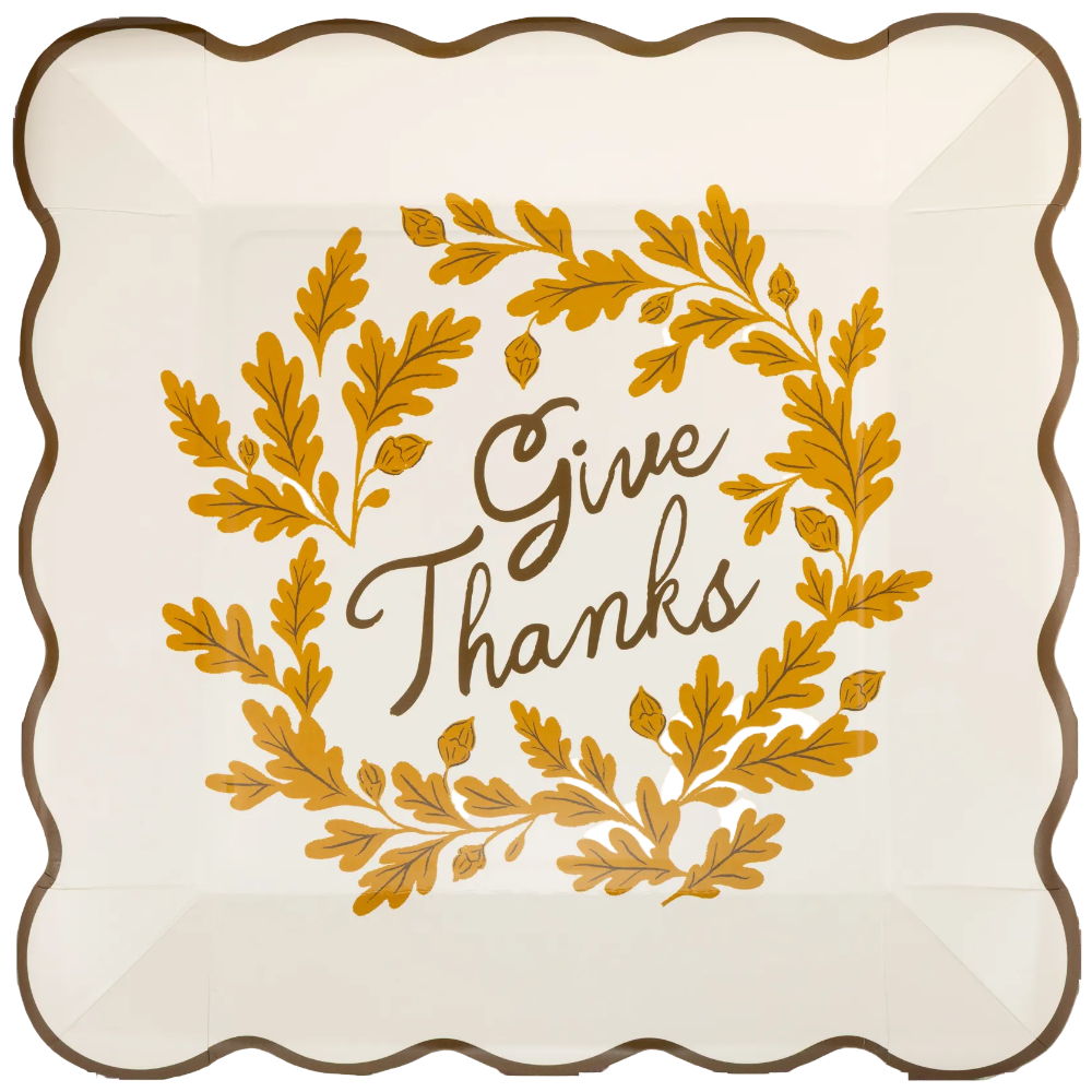 My Mind's Eye Square "Give Thanks" Paper Plates - 10" x 10" (8 pc.)