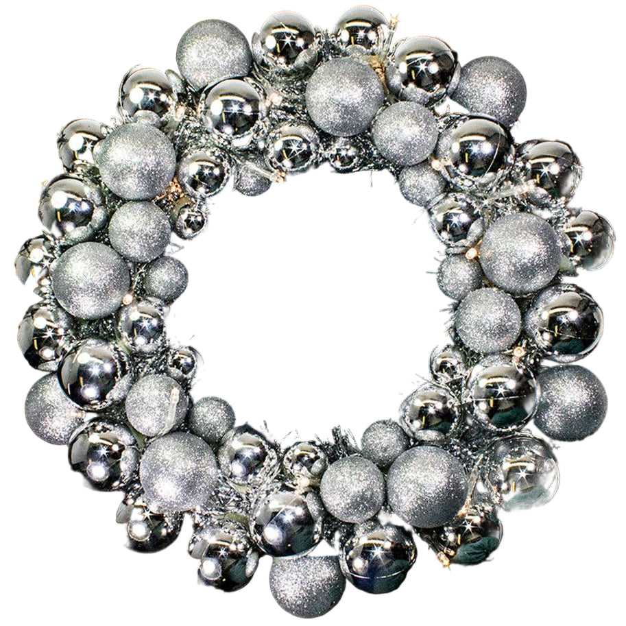Winterland Assorted Bauble Light-Up LED Christmas Wreaths - 16"