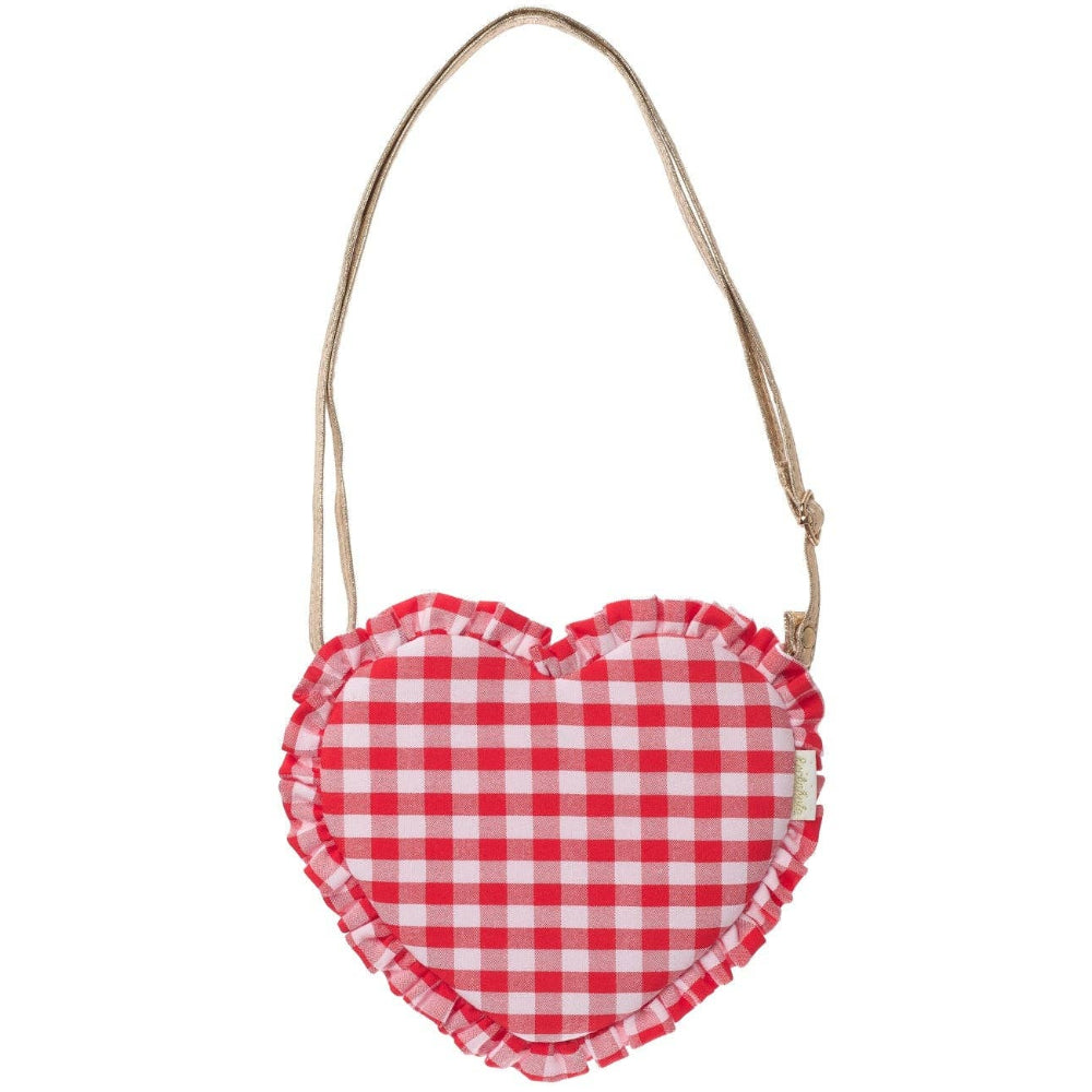Rockahula Kids Gingham Heart Ruffle Bag - 5.5" x 6.7"