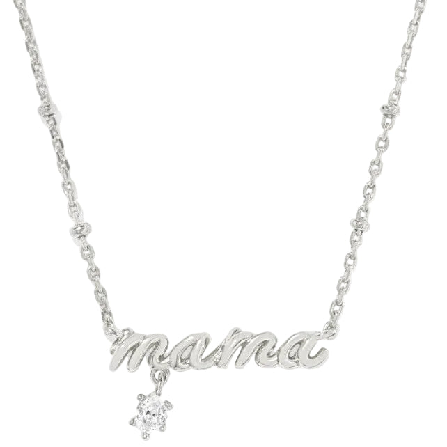 Kendra Scott "Mama" Script Crystal Pendant Necklace