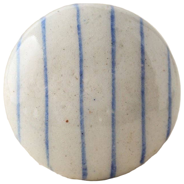 Knobco Blue & White Ceramic Striped Knob - 1.5"