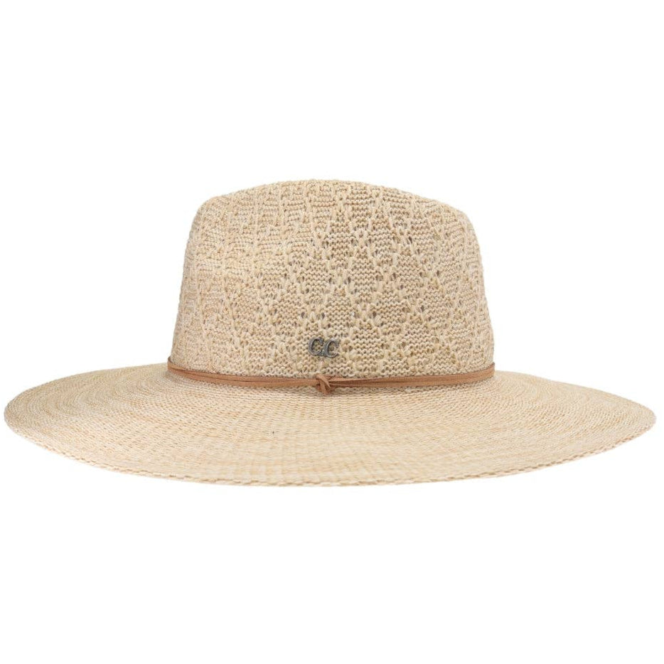CC Packable Beige Panama Sun Hat