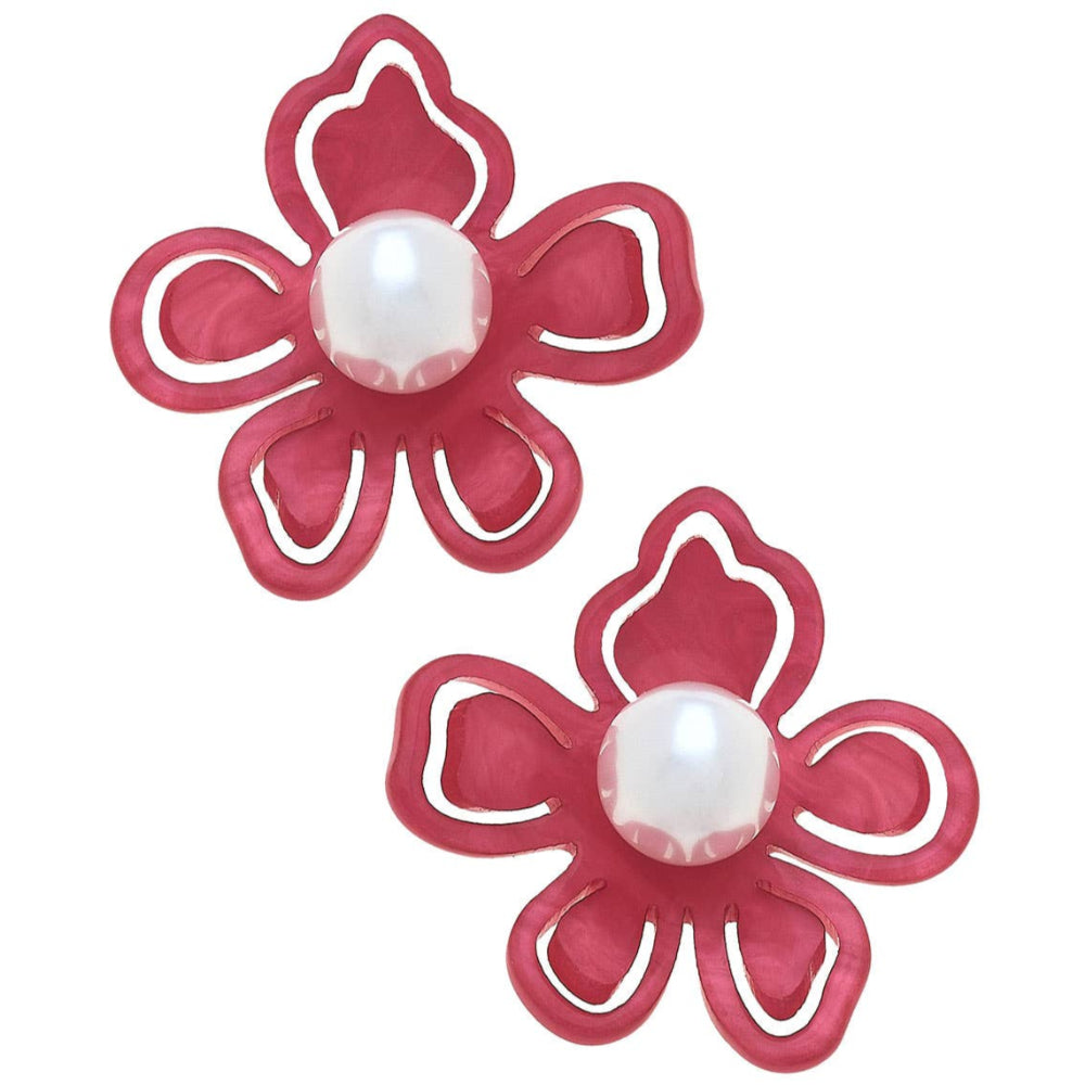 Canvas Style Julia Resin Flower-Shaped Stud Earrings