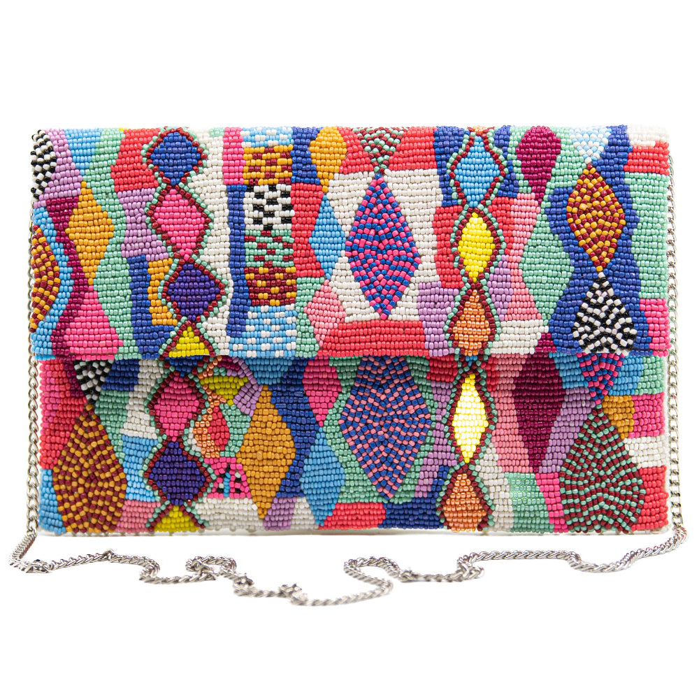 Tiana Designs Handmade Beaded Clutch Bag - 6.5" x 10.3"