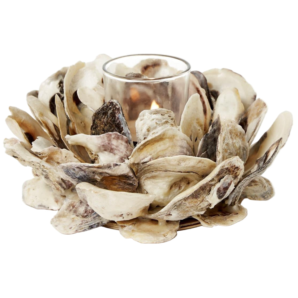 Oyster Shell Bunch Votive Candle Holder - 7"
