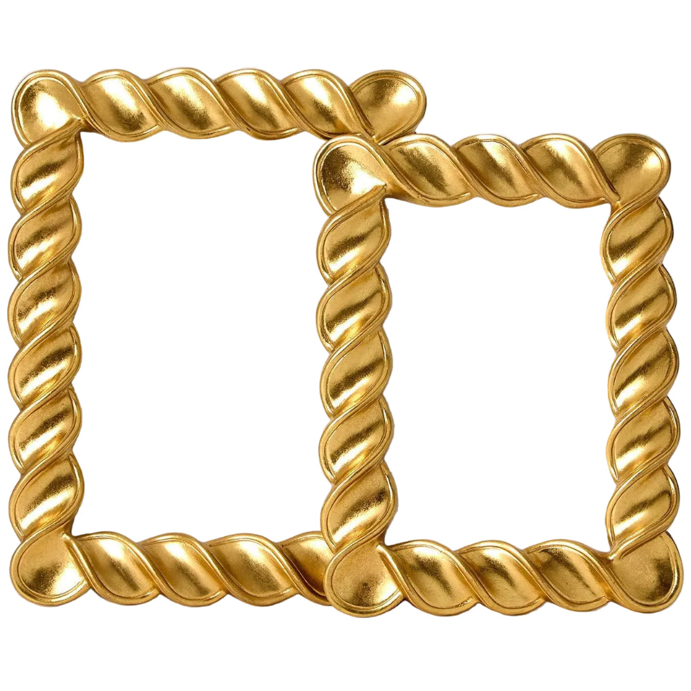 Two's Co. Spiral Twist Gold Leaf Photo Frames