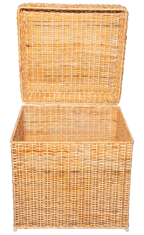 Enchanted Home Square Wicker Storage Ottoman - 20" x 20" x 20"