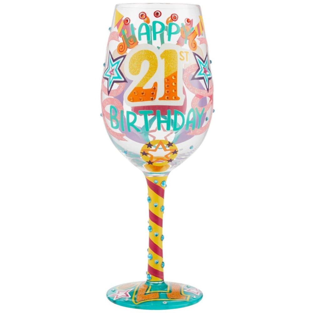 Lolita Hand-Painted Wine Glasses (Birthdays) - 15 oz.