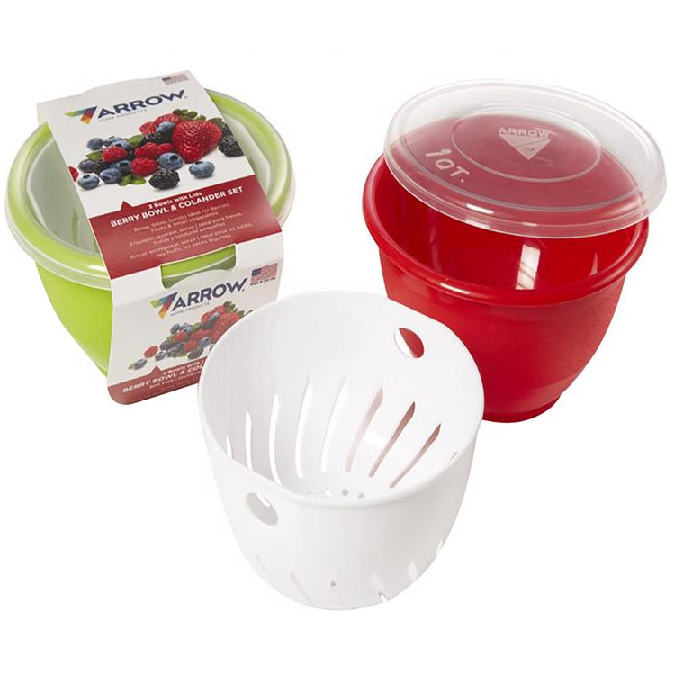 Arrow Plastic Assorted Berry Bowls & Colander Set - 3 pc.