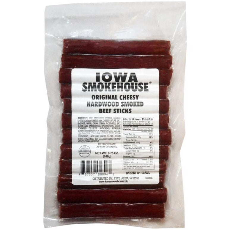 Iowa Smokehouse Beef Sticks w/ Cheese - 8.5 oz.