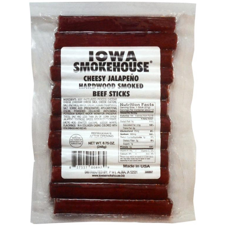 Iowa Smokehouse Beef Sticks w/ Cheese - 8.5 oz.