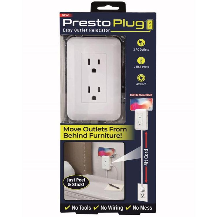 Presto Plug Peel & Stick Outlet Extender