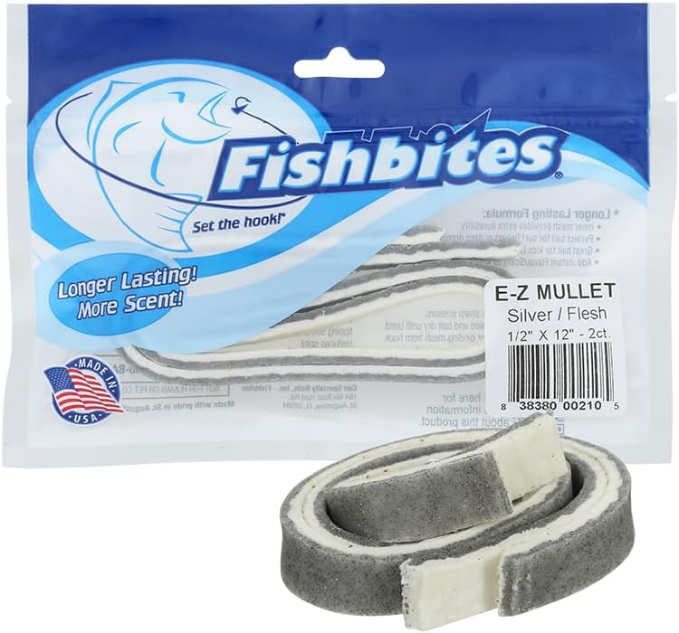 Fishbites E-Z Footlong Bait Strips (Mullet) - 2 pc.