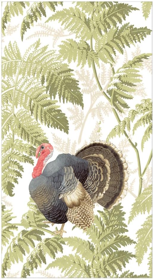 Caspari Turkey & Ferns Paper Napkins
